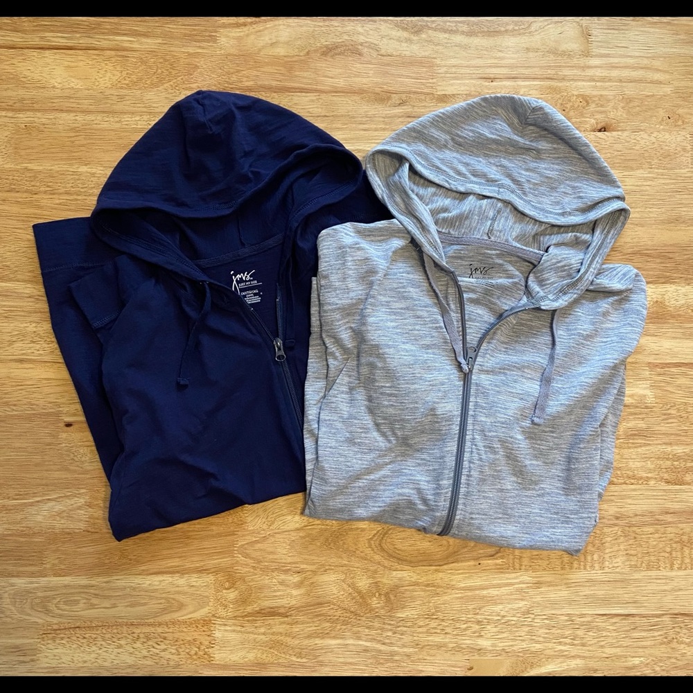 2 JMS Lightweight Zip Up Hoodies